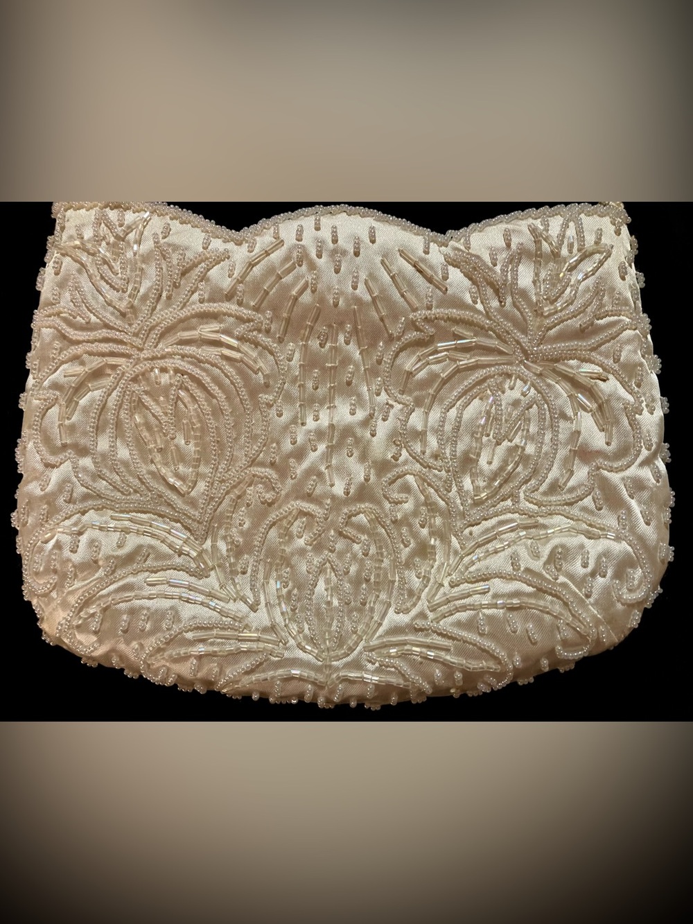 Ivory Beaded Mini Evening Bag - Elegant Pearl Embellishment